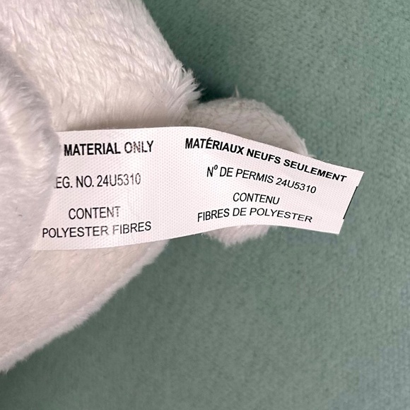 Dan Dee White Stuffed Praying Bunny with Gold Satin Ribbon - Picture 5 of 5